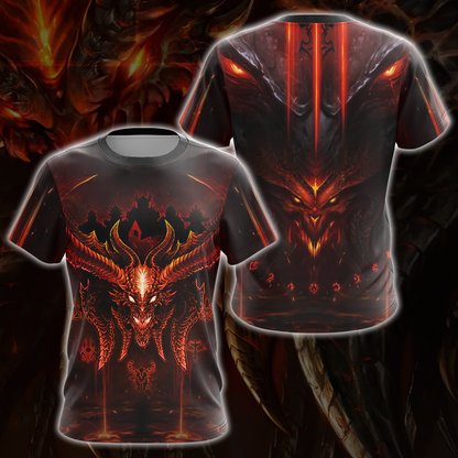 Diablo Video Game All Over Print T-shirt Tank Top Zip Hoodie Pullover Hoodie