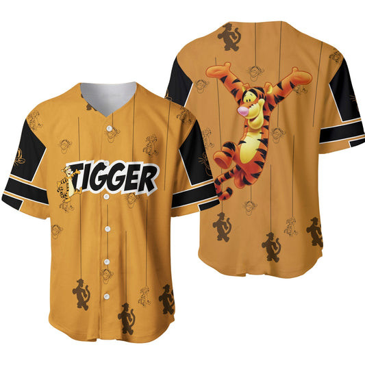 Winnie the Pooh Jersey Disney Winnie the Pooh Dancing Tigger Brown Jersey Shirt Baseball Disney Baseball