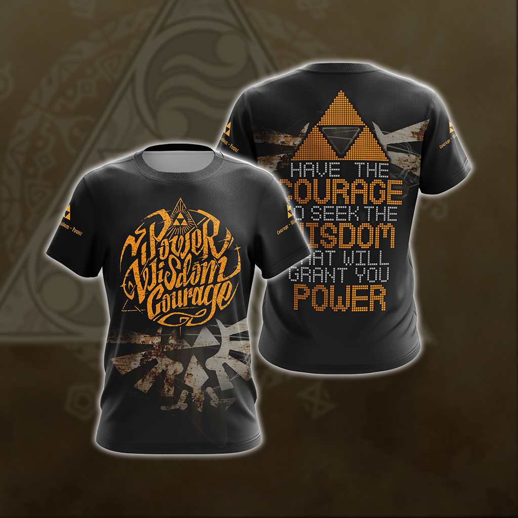 The Legend Of Zelda - Have The Courage To Seek The Wisdom Unisex 3D T-shirt Zip Hoodie Pullover Hoodie