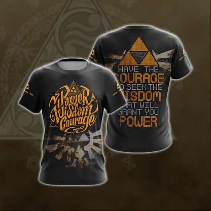 The Legend Of Zelda - Have The Courage To Seek The Wisdom Unisex 3D T-shirt Zip Hoodie Pullover Hoodie