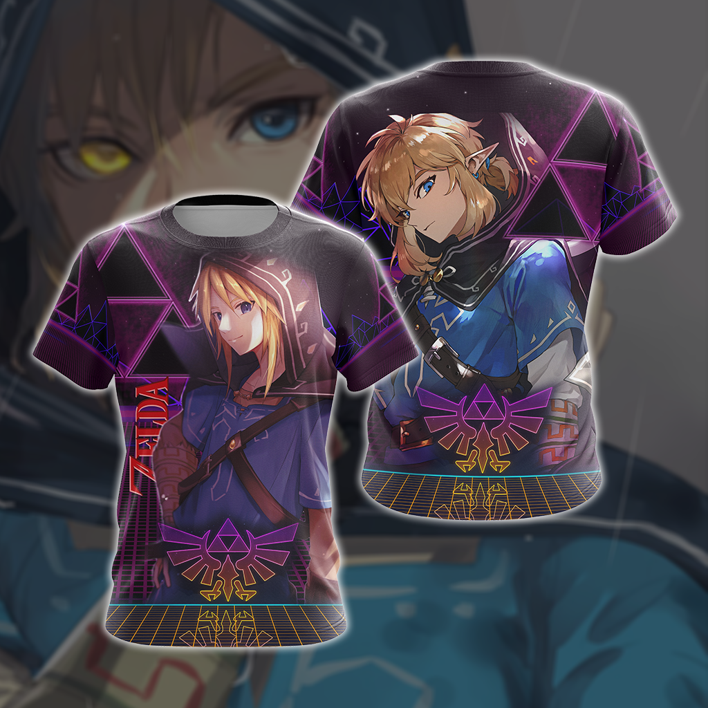 The legend of Zelda All Over Print T-shirt Zip Hoodie Pullover Hoodie