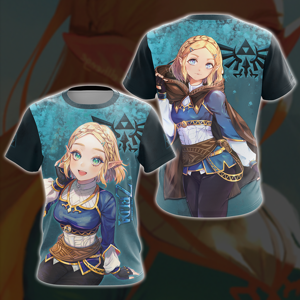 Princess Zelda The Legend of Zelda All Over Print T-shirt Zip Hoodie Pullover Hoodie