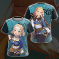 Princess Zelda The Legend of Zelda All Over Print T-shirt Zip Hoodie Pullover Hoodie