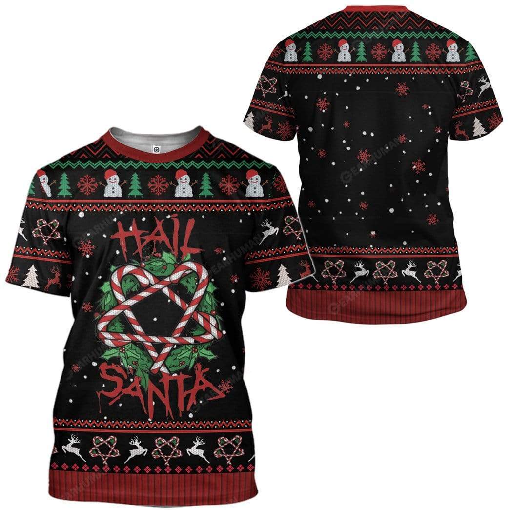 Ugly Hail Santa Candy Cane Summonings Hoodie TShirt Apparel