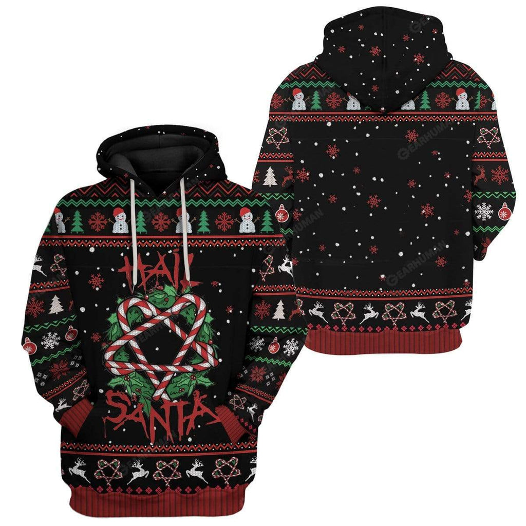Ugly Hail Santa Candy Cane Summonings Hoodie TShirt Apparel