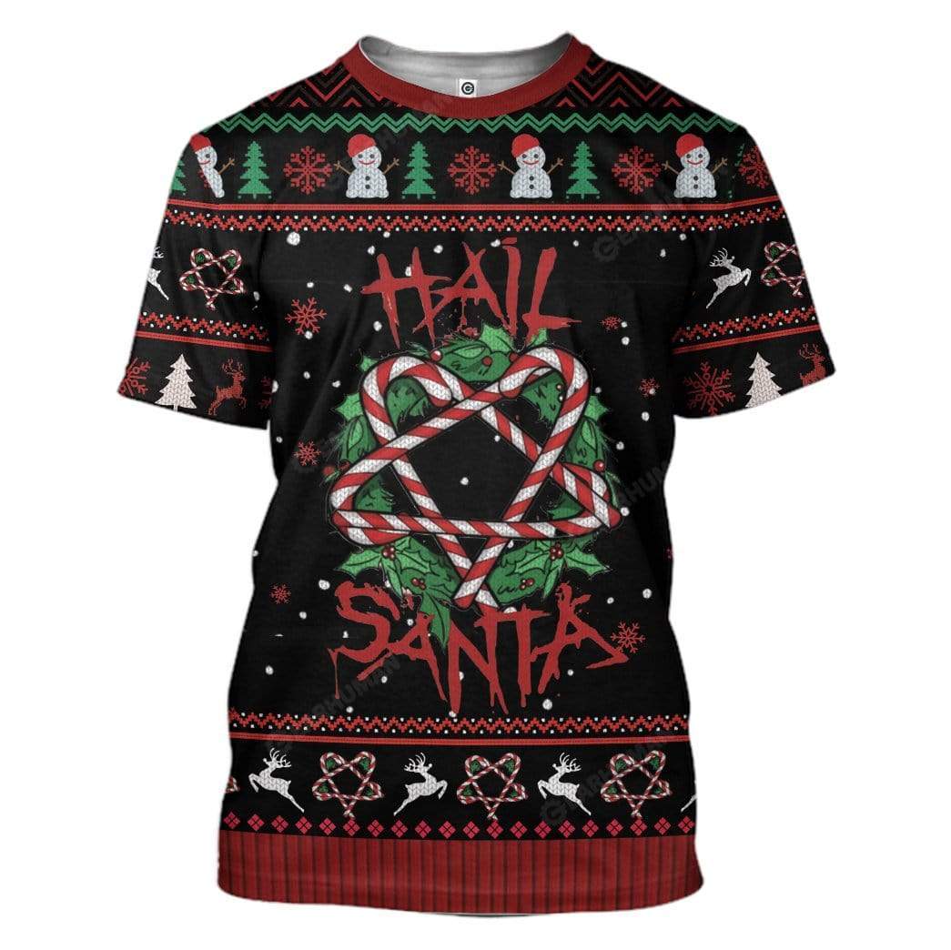 Ugly Hail Santa Candy Cane Summonings Hoodie TShirt Apparel
