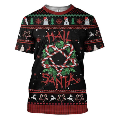 Ugly Hail Santa Candy Cane Summonings Hoodie TShirt Apparel
