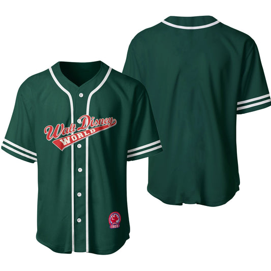 Disney Jersey Disneyland Magic Kingdom Vintage Walt Disney World Est 1928 Green Jersey Shirt Baseball Disneyland...
