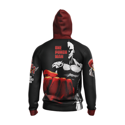 One Punch Man Hoodie Saitama One Punch Man Silhouette T-shirt Black Red Unisex