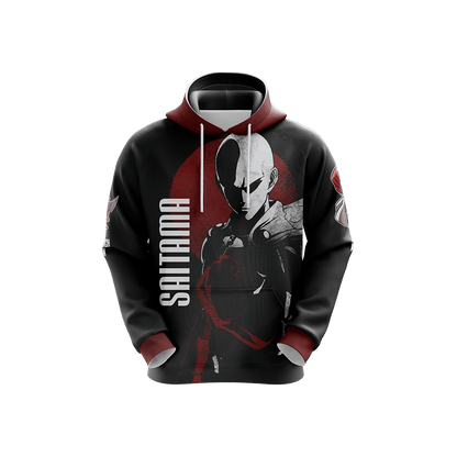 One Punch Man Hoodie Saitama One Punch Man Silhouette T-shirt Black Red Unisex