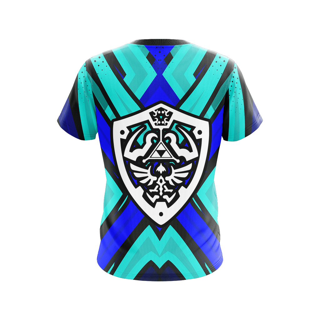 The Legend Of Zelda Hoodie Shield And Master Sword Symbol T-shirt Blue Green Unisex