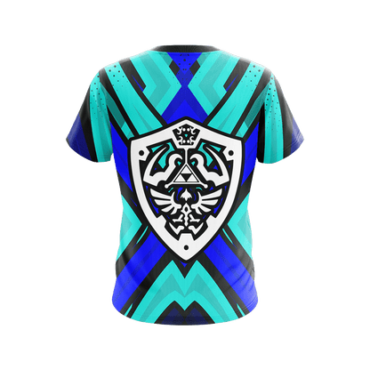 The Legend Of Zelda Hoodie Shield And Master Sword Symbol T-shirt Blue Green Unisex