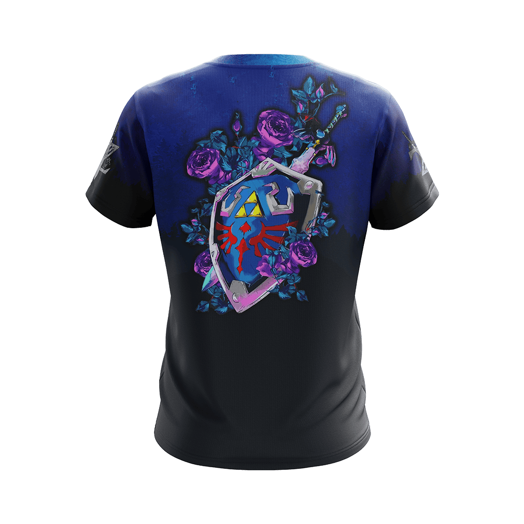 The Legend Of Zelda Hoodie Sheild And Master Sword Graphic T-shirt Blue Unisex