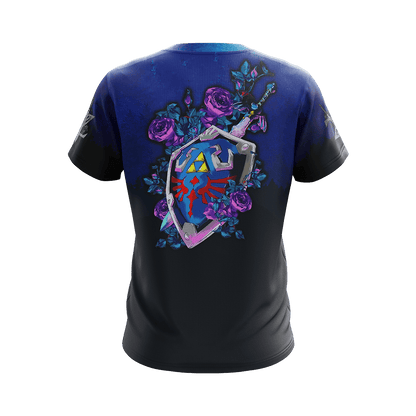 The Legend Of Zelda Hoodie Sheild And Master Sword Graphic T-shirt Blue Unisex