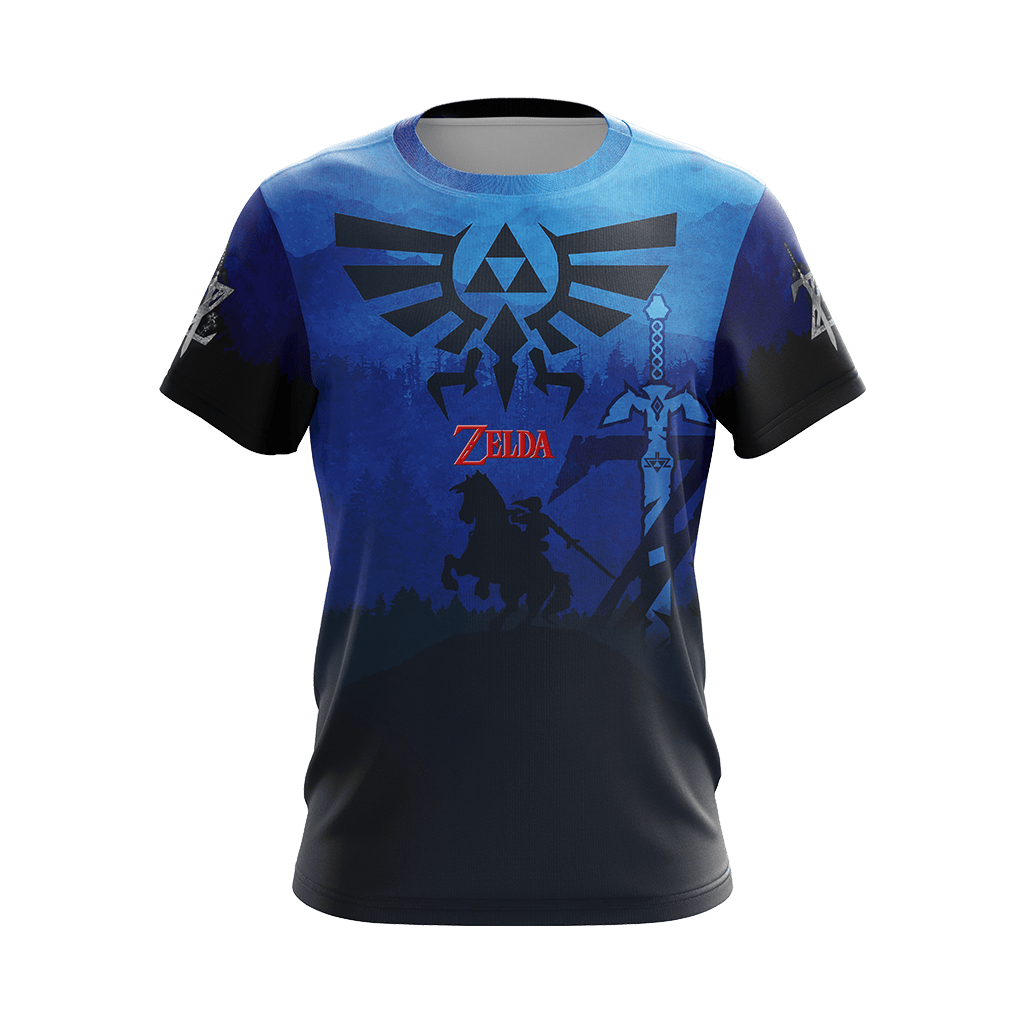 The Legend Of Zelda Hoodie Sheild And Master Sword Graphic T-shirt Blue Unisex
