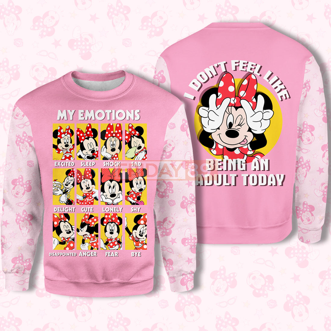  DN MN Mouse T-shirt Adorable Minnie My Emotions 3D PRINT T-shirt Awesome Cute DN Hoodie Sweater Tank