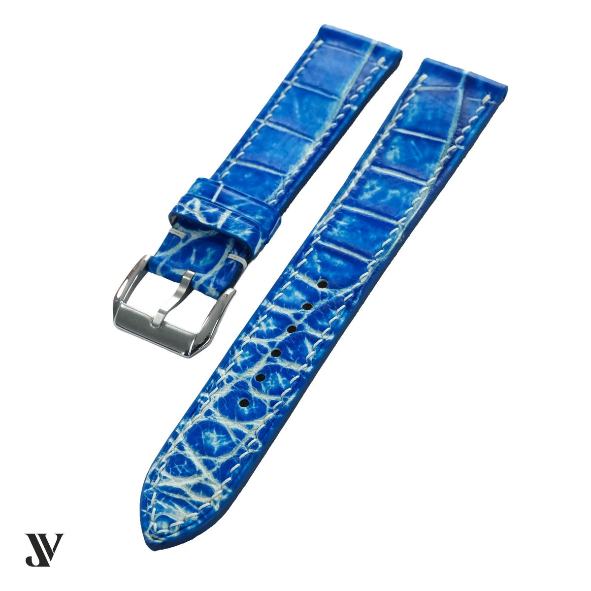 Ocean Blue Standard Alligator Watch Strap by Justvero — original product photo