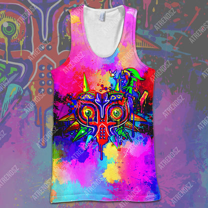 Legend Of Zelda T-shirt Majora's Mask Triforce Symbol Colorful T-shirt Hoodie Adult Unisex