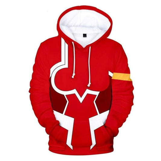  Darling In The Franxx Hoodie Zero Two Fighting Suit Costume Red Hoodie Anime Hoodie Adult