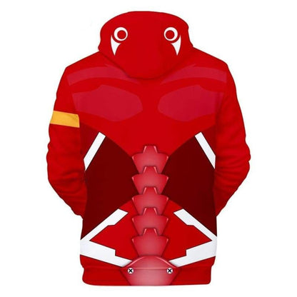  Darling In The Franxx Hoodie Zero Two Fighting Suit Costume Red Hoodie Anime Hoodie Adult