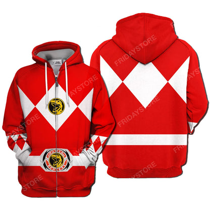  Power Ranger Hoodie Red Power Ranger Costume T-shirt Amazing Power Ranger Shirt Sweater Tank 2026