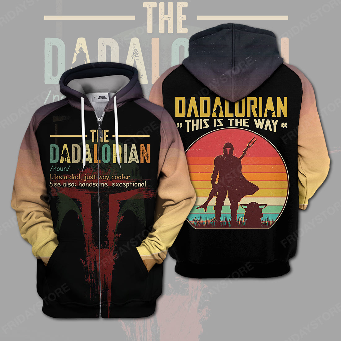 Mandalorian Starwars Father T-Shirt Father'S Day Gift Dadalorian This Is The Way T-Shirt Starwars Hoodie Long Sleeve - Trendy Gift For Men & Women