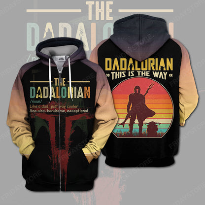 Mandalorian Starwars Father T-Shirt Father'S Day Gift Dadalorian This Is The Way T-Shirt Starwars Hoodie Long Sleeve - Trendy Gift For Men & Women