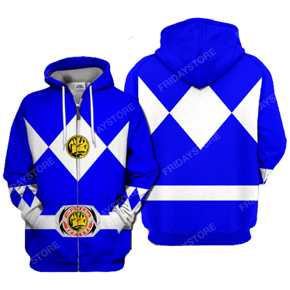 Power Ranger T-Shirt Blue Power Ranger Costume T-Shirt Power Ranger Hoodie - Trendy Gift For Men & Women