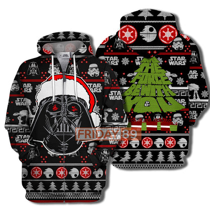  SW T-shirt May The Force Be With You Christmas Tree T-shirt High Quality SW Hoodie Sweater Tank 2025