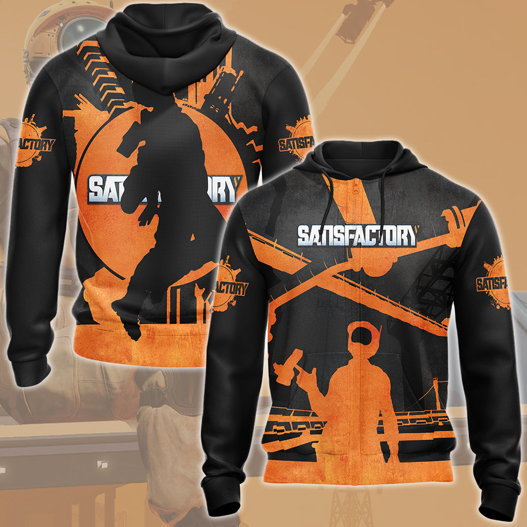 Satisfactory Video Game All Over Printed T-shirt Tank Top Zip Hoodie Pullover Hoodie Hawaiian Shirt Beach Shorts Joggers