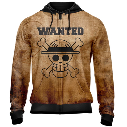  One Piece Hoodie One Piece Wanted Dead Or Alive Hoodie Anime Clothing   