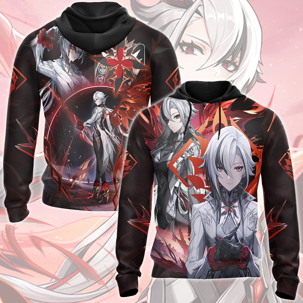 Genshin Impact Arlecchino Video Game All Over Printed T-shirt Tank Top Zip Hoodie Pullover Hoodie Hawaiian Shirt Beach Shorts Joggers