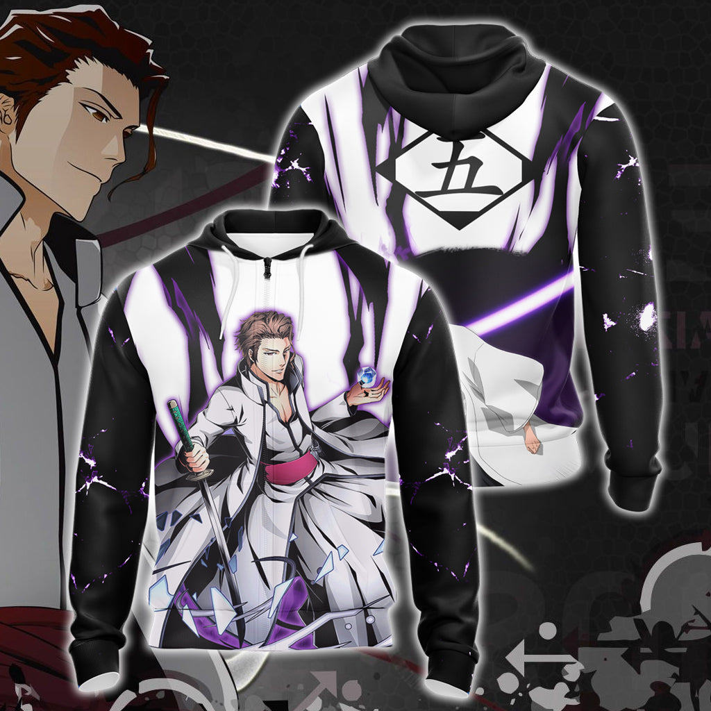 Bleach Aizen Sōsuke Unisex 3D T-shirt Zip Hoodie Pullover Hoodie