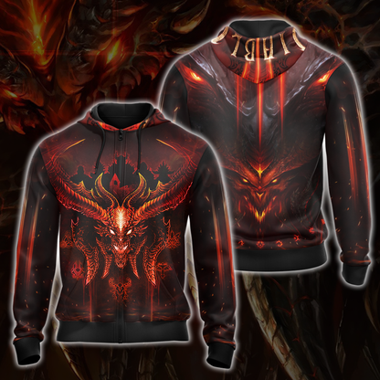 Diablo Video Game All Over Print T-shirt Tank Top Zip Hoodie Pullover Hoodie