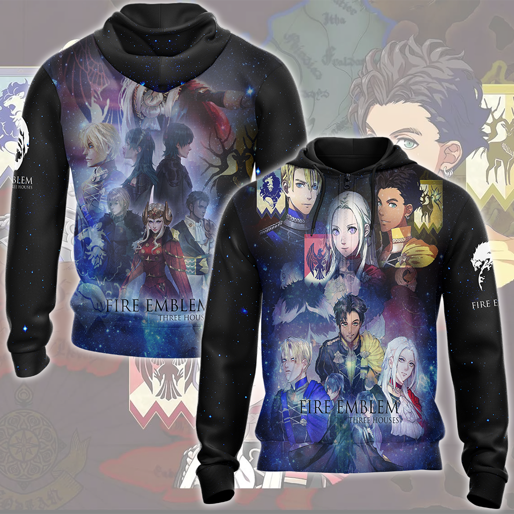 Fire Emblem Three Houses Video Game All Over Printed T-shirt Tank Top Zip Hoodie Pullover Hoodie Hawaiian Shirt Beach Shorts Joggers
