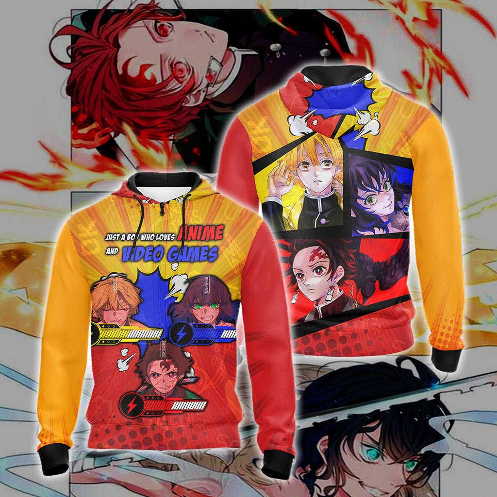 Just a boy who loves anime and video games T-shirt Zip Hoodie Pullover Hoodie