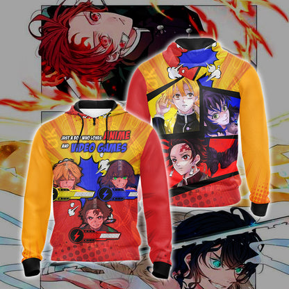 Just a boy who loves anime and video games T-shirt Zip Hoodie Pullover Hoodie