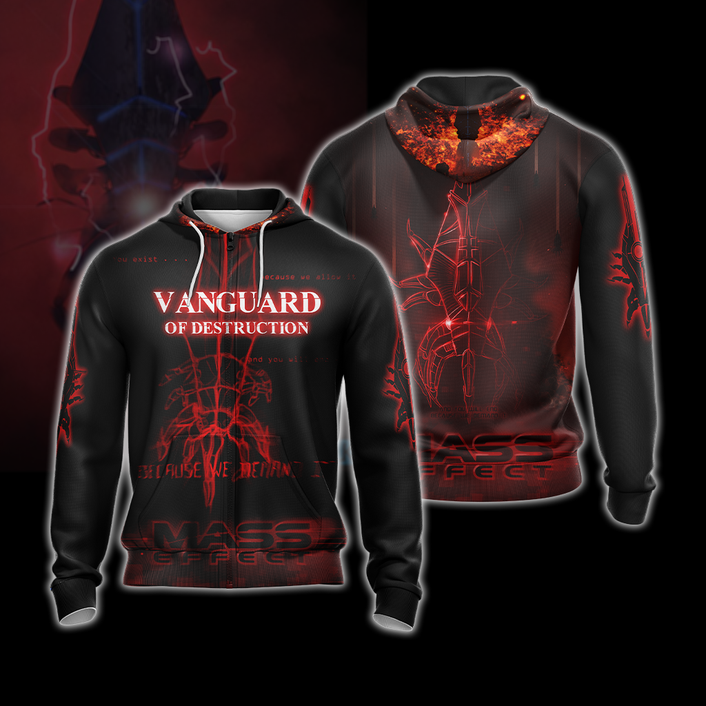 Mass Effect - Vanguard Of Destruction Unisex 3D T-shirt Zip Hoodie Pullover Hoodie