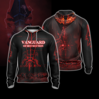Mass Effect - Vanguard Of Destruction Unisex 3D T-shirt Zip Hoodie Pullover Hoodie