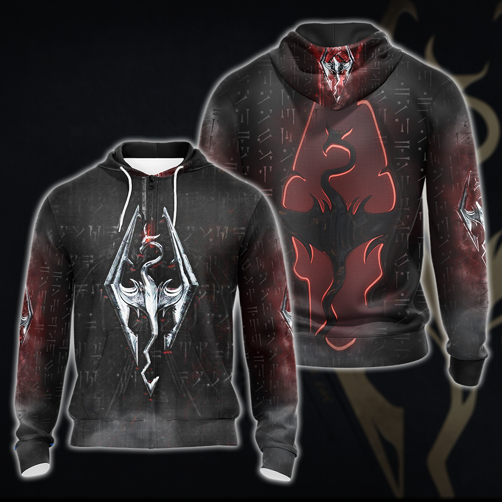The Elder Scrolls V: Skyrim Video Game All Over Print T-shirt Tank Top Zip Hoodie Pullover Hoodie