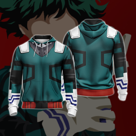 My hero Academia Deku 3D T-shirt Zip Hoodie Pullover Hoodie