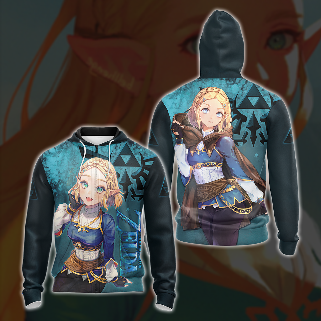 Princess Zelda The Legend of Zelda All Over Print T-shirt Zip Hoodie Pullover Hoodie