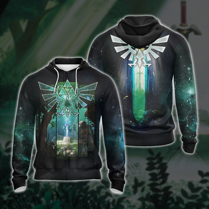 The Master Sword The legend of Zelda All Over Print T-shirt Zip Hoodie Pullover Hoodie