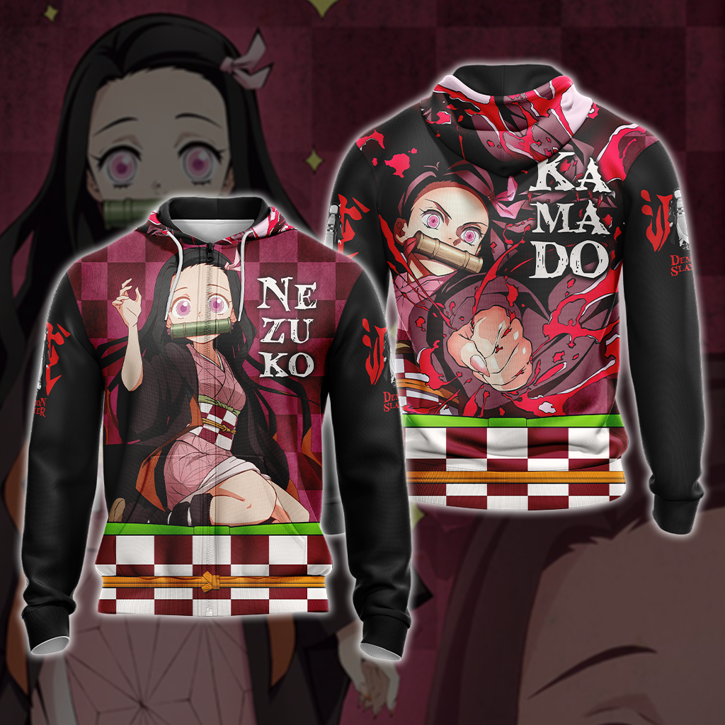Demon Slayer Kamado Nezuko Unisex 3D T-shirt Zip Hoodie Pullover Hoodie