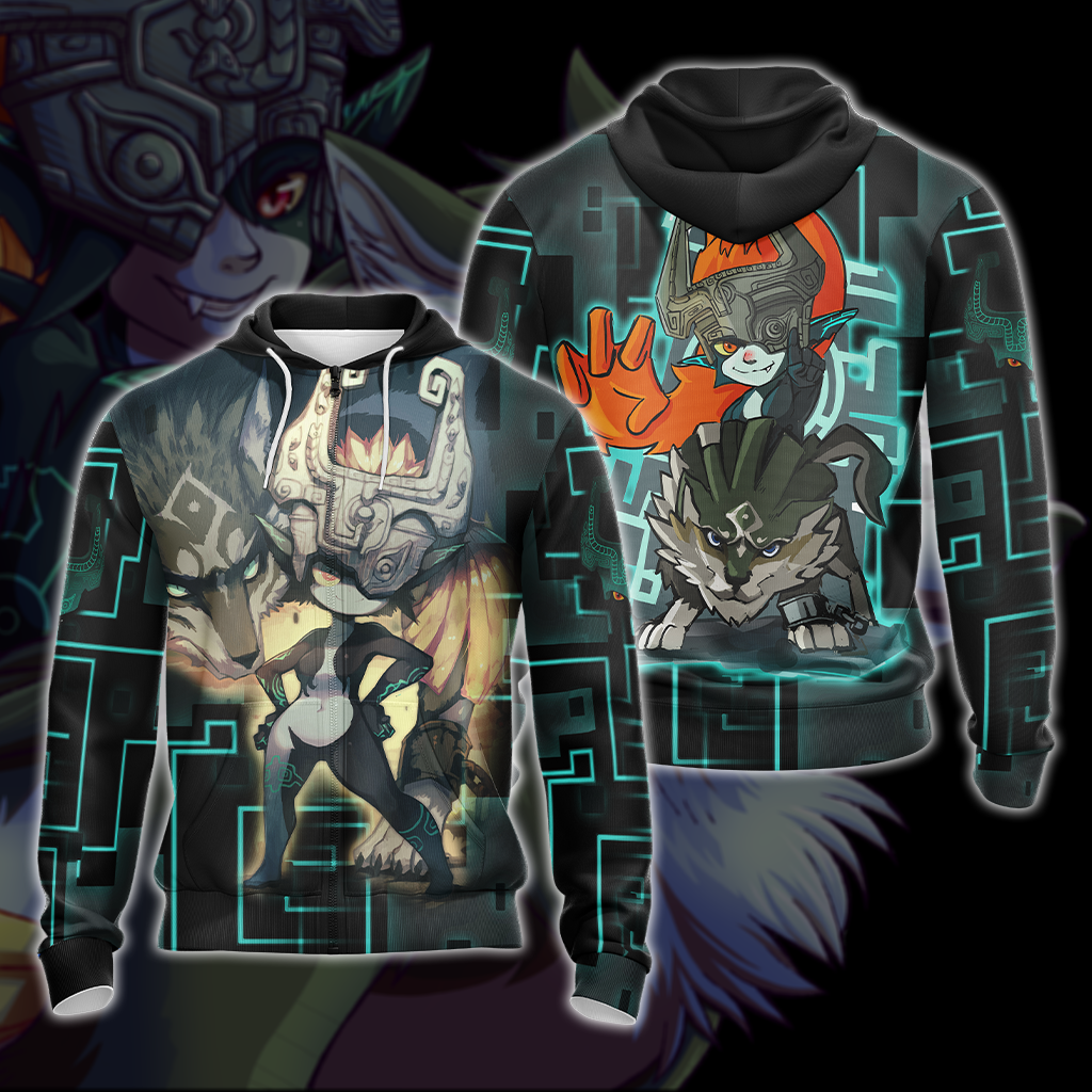 The Legend Of Zelda Wolf Link & Midna Unisex 3D T-shirt Zip Hoodie Pullover Hoodie