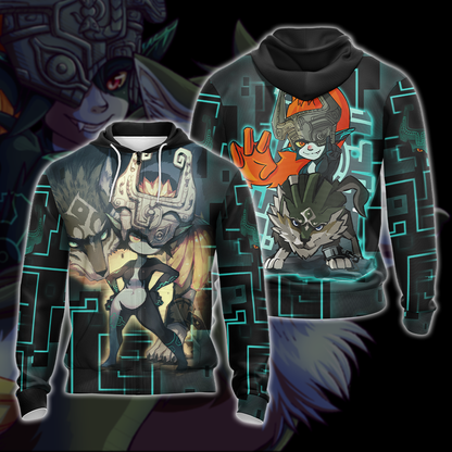 The Legend Of Zelda Wolf Link & Midna Unisex 3D T-shirt Zip Hoodie Pullover Hoodie