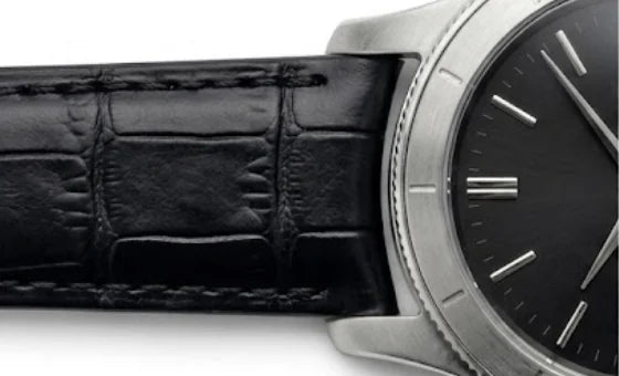 Curved end: the strap is shaped to follow the curve of the watch case
